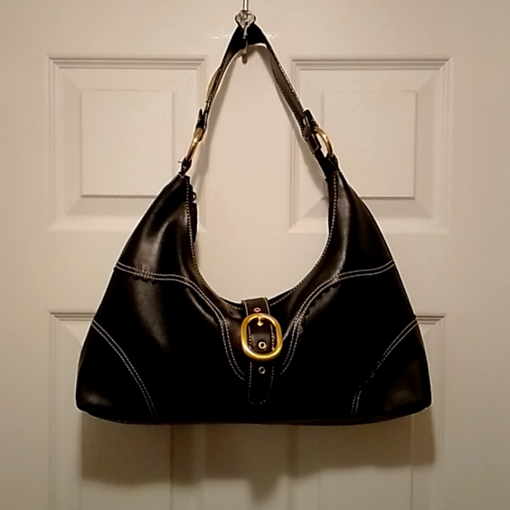 AK Anne Klein black leather Bag, Sz L